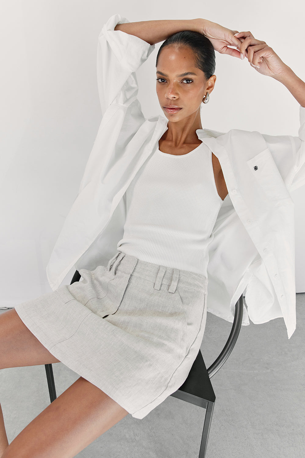 Eva Natural Linen Skort