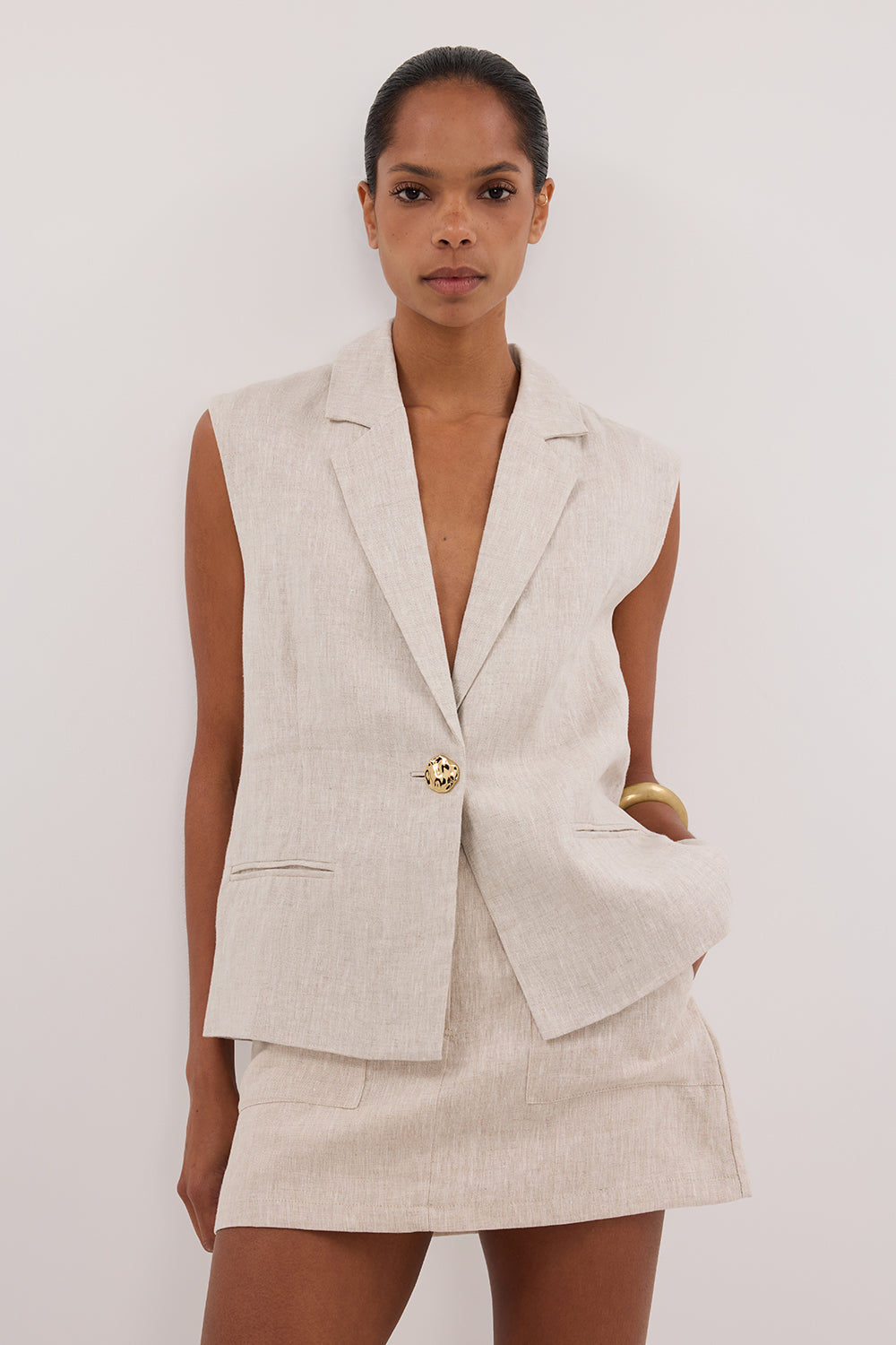 Eva Natural Linen Skort