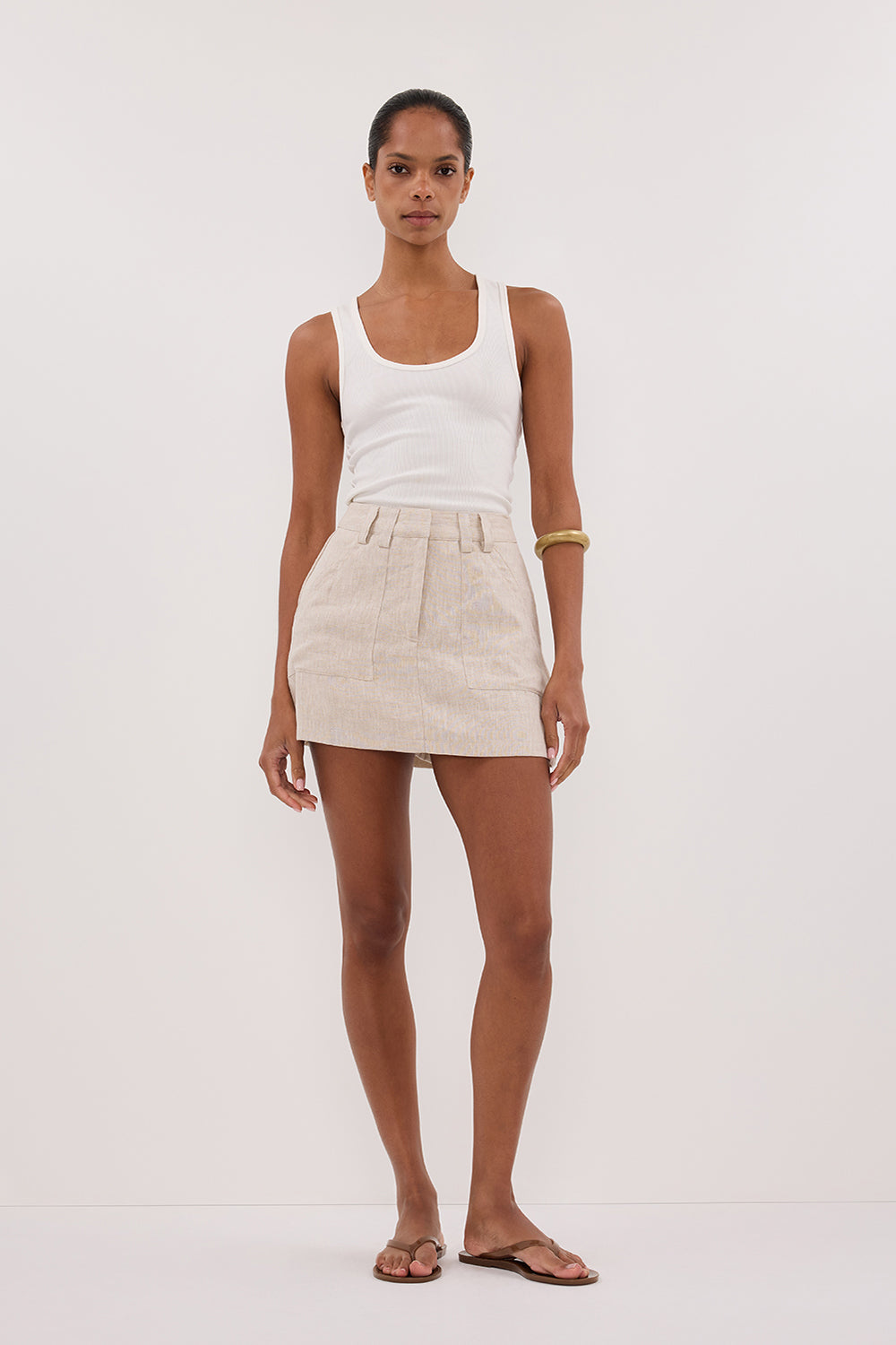 Eva Natural Linen Skort