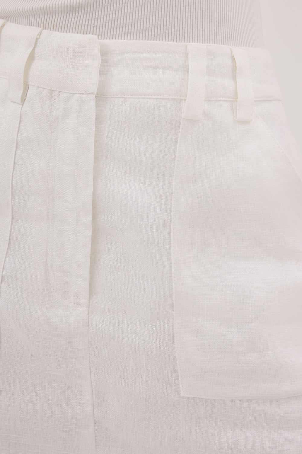 Eva Off White Linen Skort